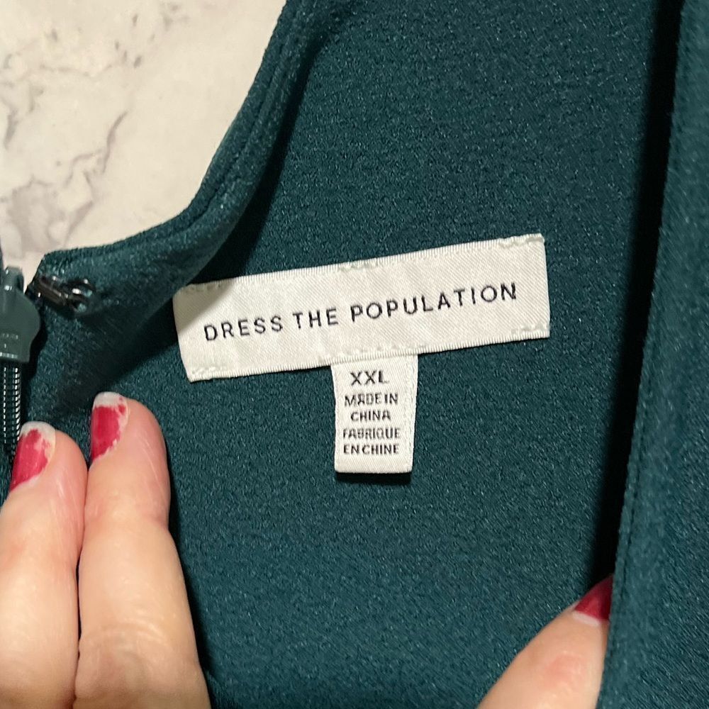 Dress The Population Sandra Gown in Pine - Picture 7 of 11